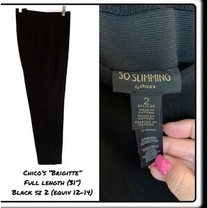 Chicos Brigitte solid black “so slimming” full length size 2 (12-14). Worn once